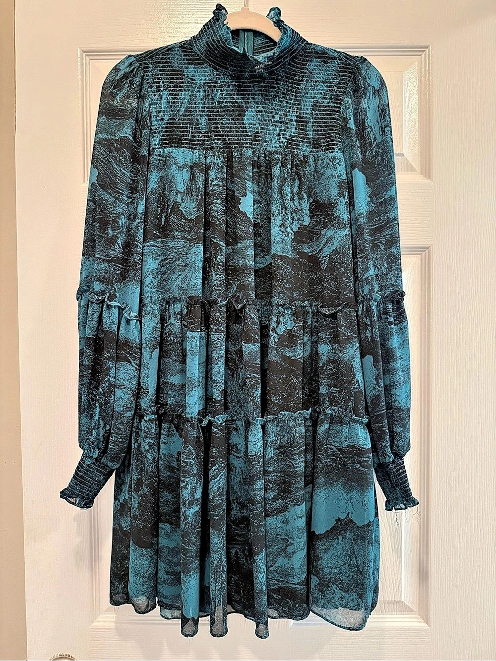 Teal Green Turtle Neck Dress Medium Like New